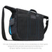 Rear view of the MacCase MacBook Pro laptop bag features a full width, air mesh rear panel and premium leather, black vintage handle