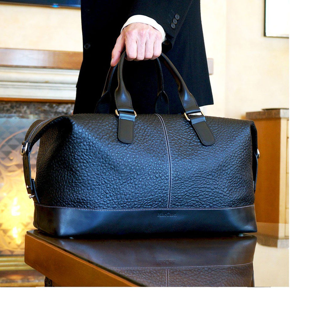 Timeless Black Leather Duffel Bag - Michael Santoro Design